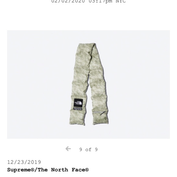 Supreme x The North Face Paper Print Down Scarf - Picture 6 of 6
